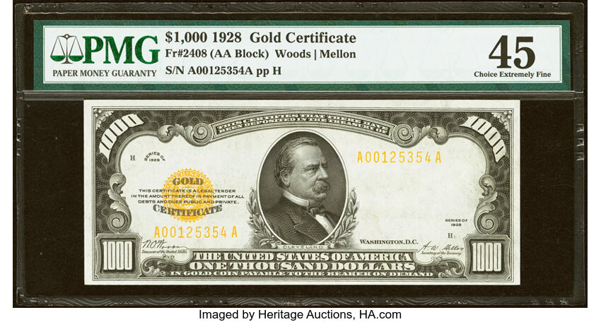 1928 $1,000  (Fr. 2408) thumbnail 2