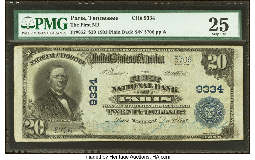 1902 $20  3rd Charter Period, 3rd Issue, Plain Back (Fr. 652) thumbnail 2