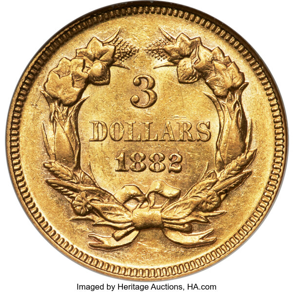 1882 $3  Repunched Date, FS-301 MS thumbnail 3