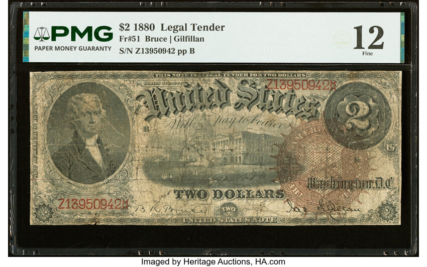 1880 $2  (Fr. 51) thumbnail 2