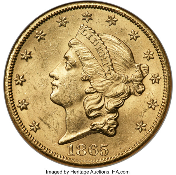 1865-S $20  MS thumbnail 3