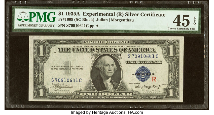 1935A $1  R Experimental (Fr. 1609) thumbnail 2