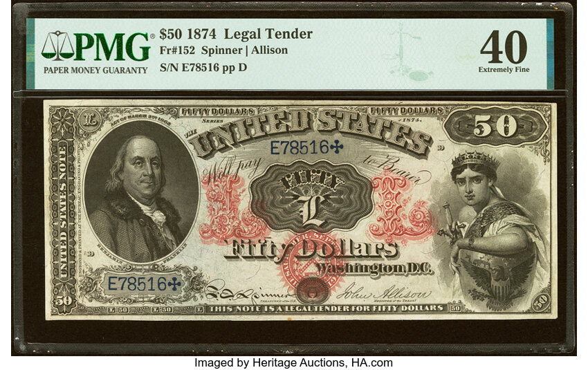 1874 $50  (Fr. 152) thumbnail 2