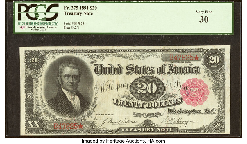 1891 $20  (Fr. 375) thumbnail 5