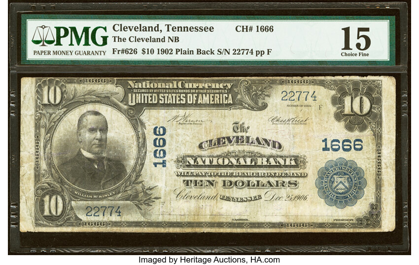 1902 $10  3rd Charter Period, 3rd Issue, Plain Back (Fr. 626) thumbnail 4