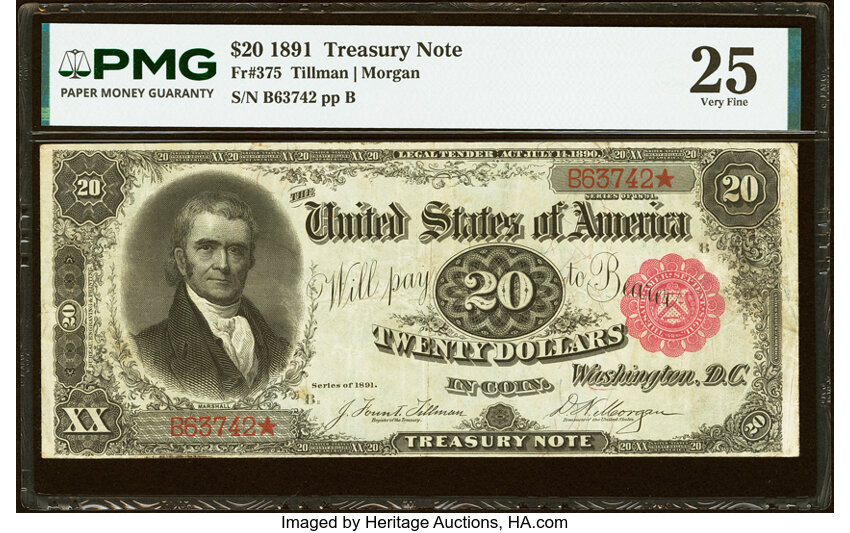 1891 $20  (Fr. 375) thumbnail 4