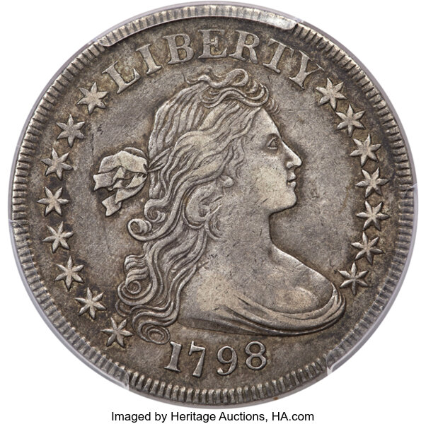 1798 $1  Small Eagle, 15 Stars Obverse, B-2, BB-81 MS thumbnail 2