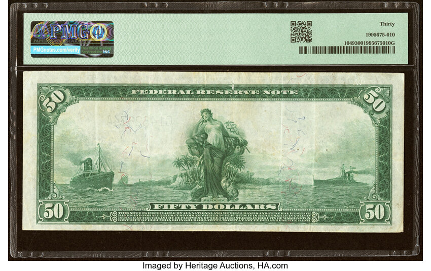 1914 $50  Blue Seal, Chicago (Fr. 1049) thumbnail 7