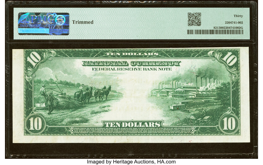 1915 $10  Dallas (Fr. 821) thumbnail 3