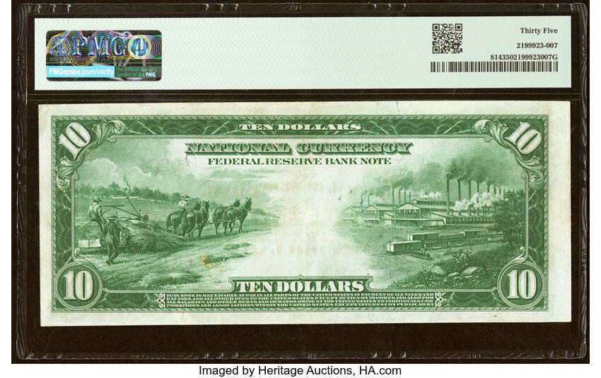 1918 $10  Chicago (Fr. 814) thumbnail 3