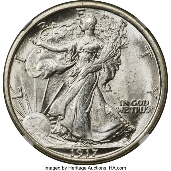 1917-D 50c Mintmark Obverse MS thumbnail 4