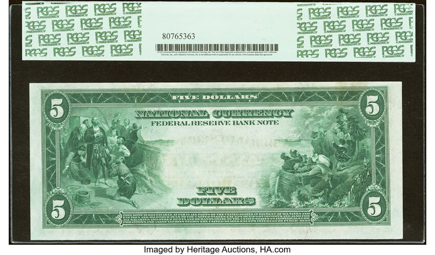 1918 $5  Kansas City (Fr. 804) thumbnail 5