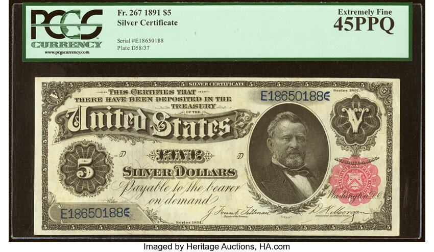 1891 $5  (Fr. 267) thumbnail 2