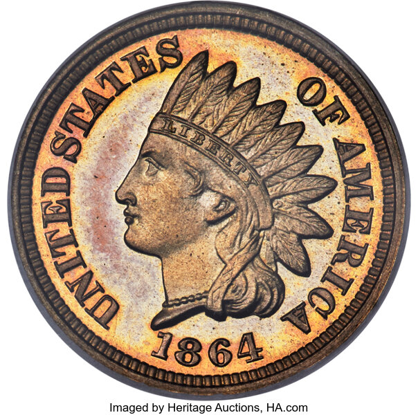 1864 1c Copper Nickel PR CAM thumbnail 3