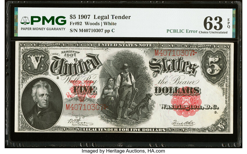 1907 $5  (Fr. 92) thumbnail 4