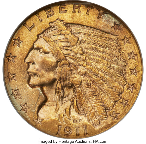 1911-D $2 1/2 Strong D MS thumbnail 6