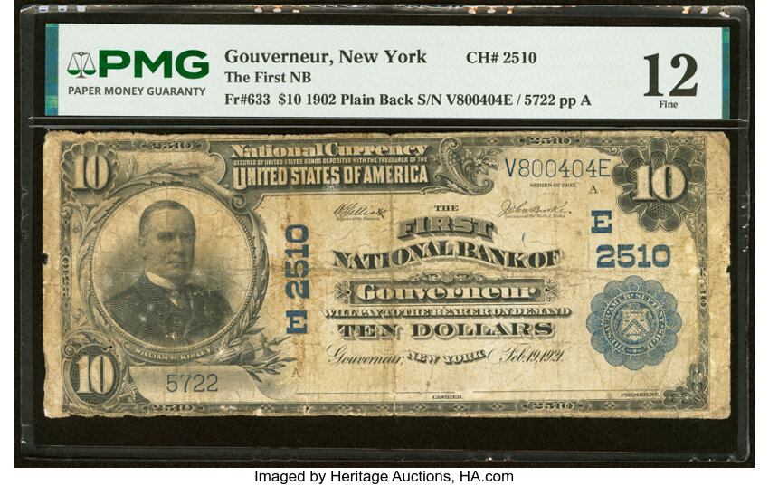 1902 $10  3rd Charter Period, 3rd Issue, Plain Back (Fr. 633) thumbnail 2