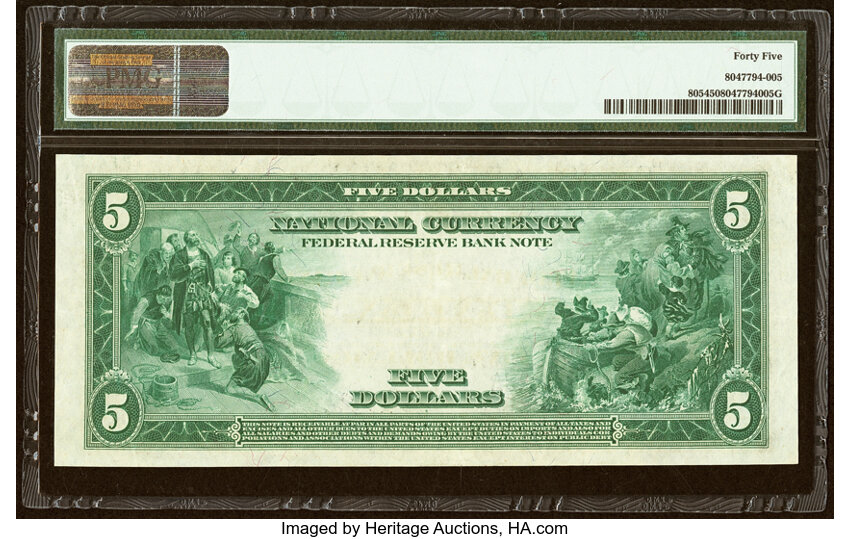 1915 $5  Dallas (Fr. 805) thumbnail 4