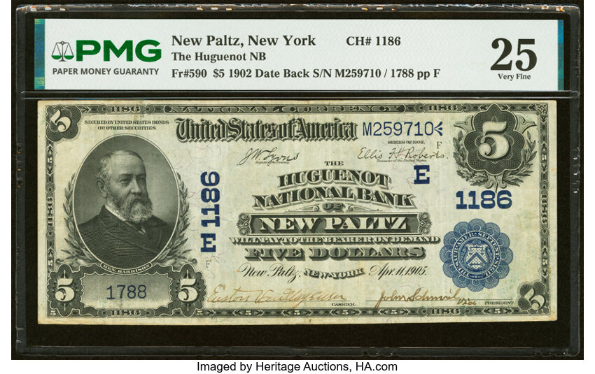 1902 $5  3rd Charter Period, 2nd Issue, Date Back (Fr. 590) thumbnail 2