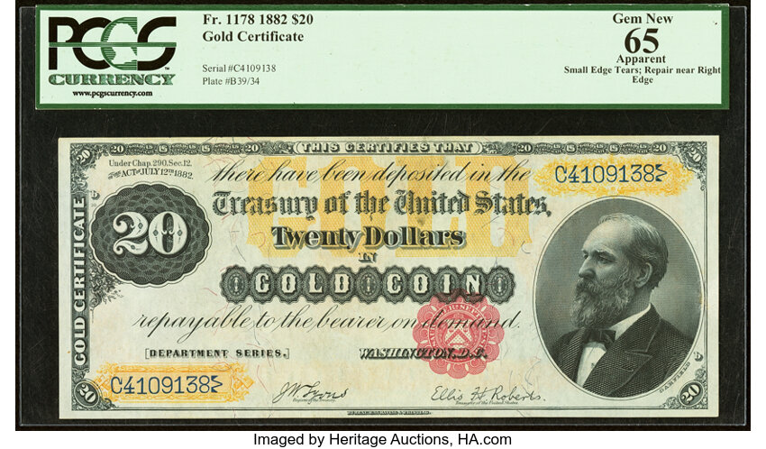 1882 $20  (Fr. 1178) thumbnail 3
