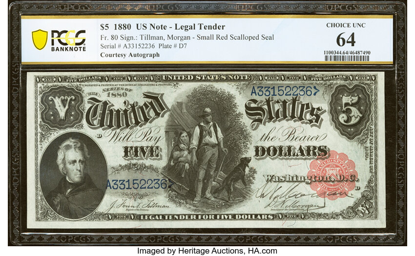 1880 $5  (Fr. 80) thumbnail 3