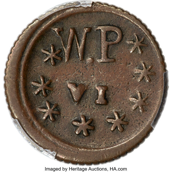 1871 6 1/4 Cents Wailuku Plantation Token MS BN thumbnail 6
