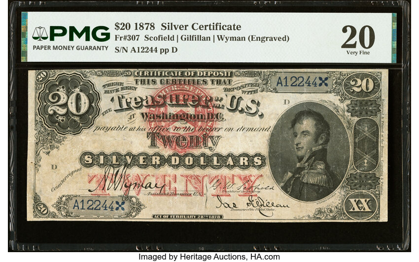 1878 $20  (Fr. 307) thumbnail 2