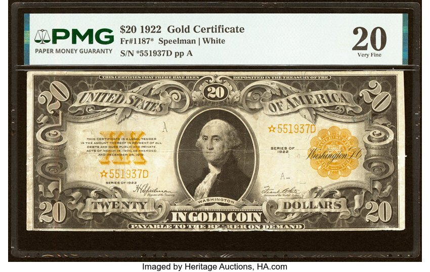 1922 $20  Replacement (Fr. 1187*) thumbnail 3
