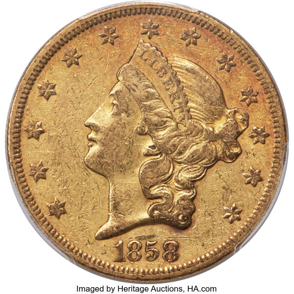 1858-O $20  MS thumbnail 3