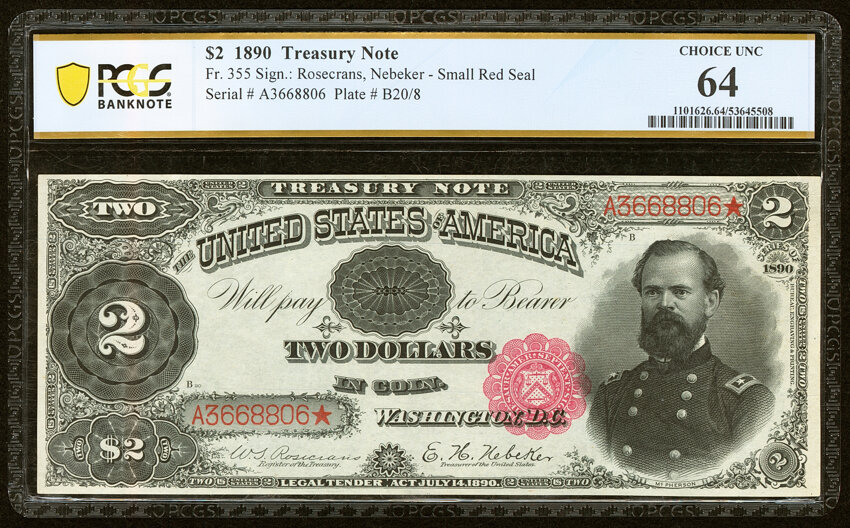 1890 $2  (Fr. 355) thumbnail 2