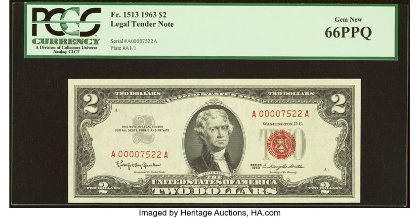 1963 $2  (Fr. 1513) thumbnail 2