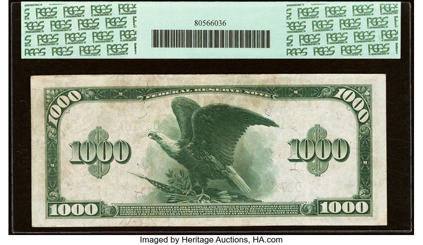 1918 $1,000  Blue Seal, Cleveland (Fr. 1133-D) thumbnail 4