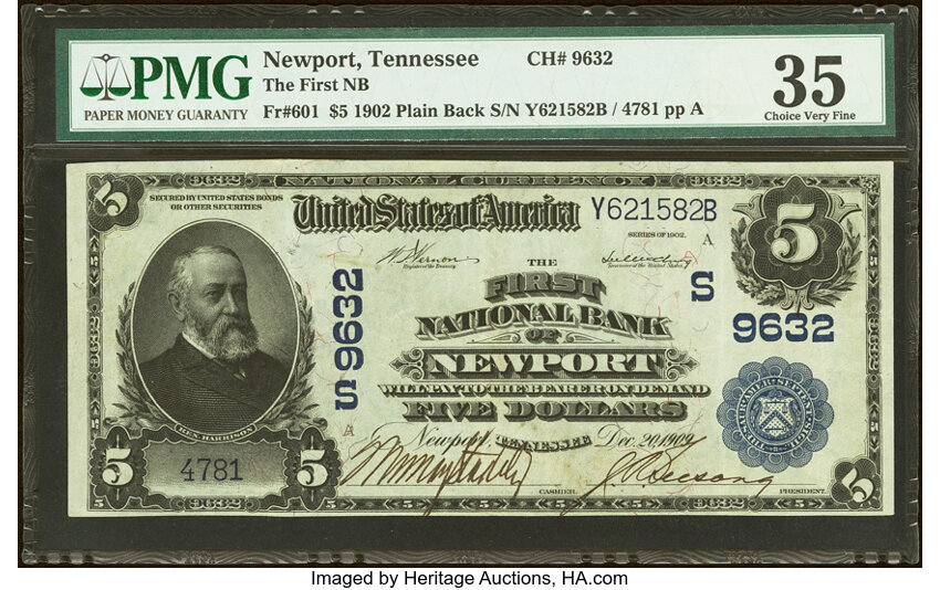 1902 $5  3rd Charter Period, 3rd Issue, Plain Back (Fr. 601) thumbnail 2