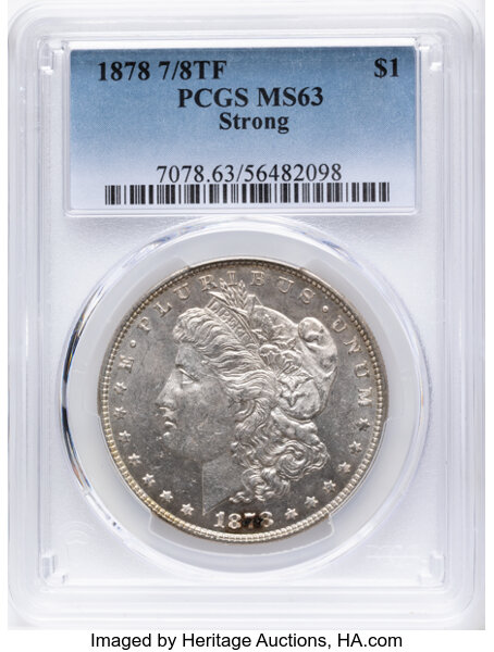 1878 7/8TF $1  Strong, 7/5, VAM-40 MS thumbnail 2