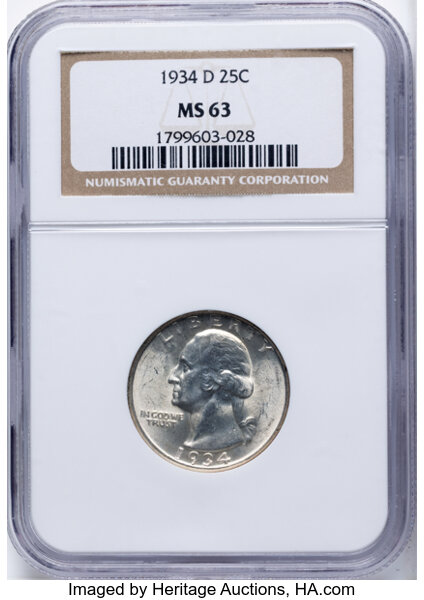 1934-D 25c Heavy Motto MS thumbnail 6