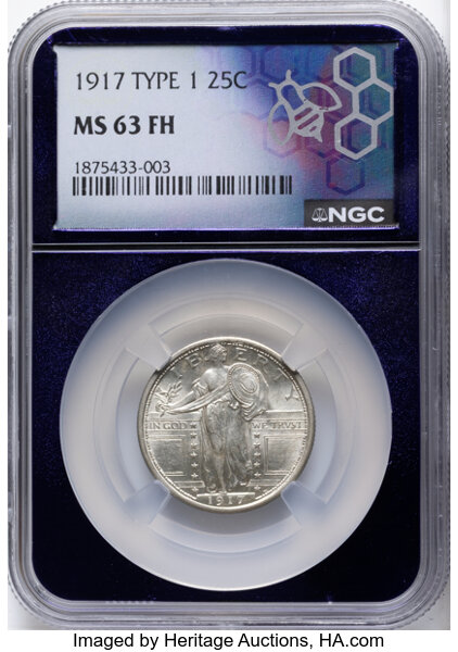 1917 25c Type 1 MS FH thumbnail 3