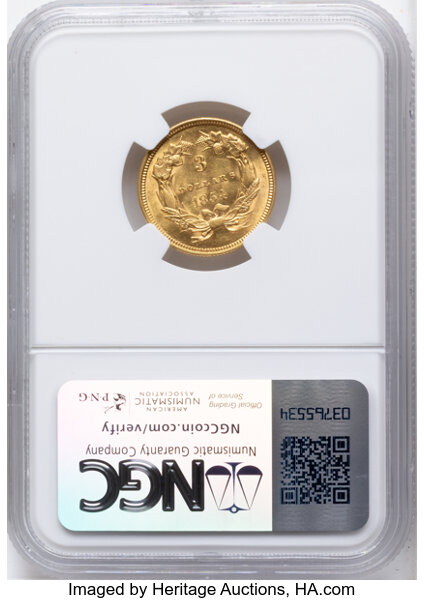Three Dollar Gold Princess $3  1854-1889 [Type] MS68 CAC thumbnail 18