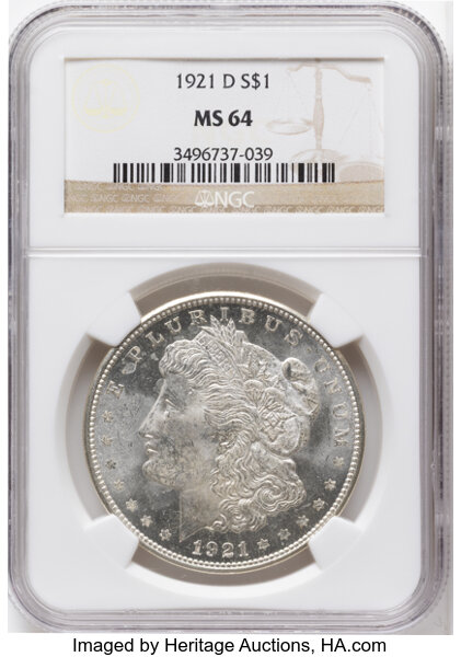 Image for 1921-D $1 MS64