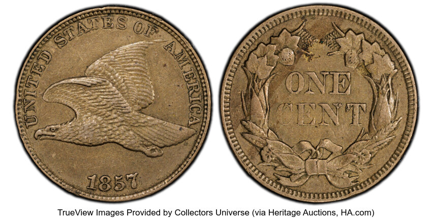 1857 1c Flying Eagle MS thumbnail 5