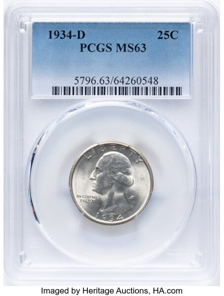 1934-D 25c MS thumbnail 3