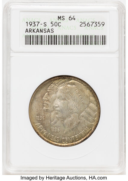 1937-S 50c Arkansas MS thumbnail 3