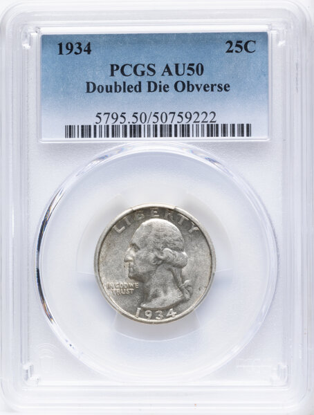 1934 25c Doubled Die Obverse, FS-101 MS thumbnail 2