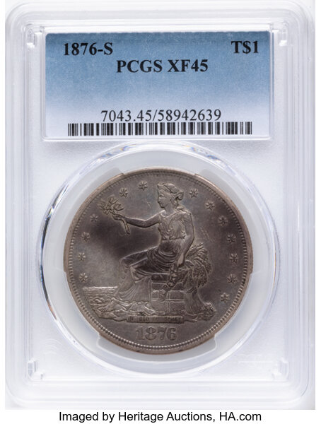 1876-S Trade$ Obverse I, Reverse I MS thumbnail 2