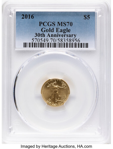2016 $5  Gold Eagle, 30th Anniversary MS thumbnail 8