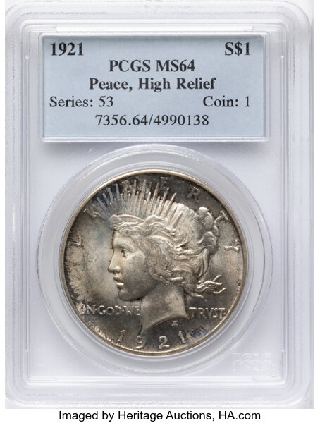 1921 $1  Peace, High Relief MS60 thumbnail 11