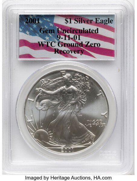 2001 $1  Silver Eagle MS thumbnail 9