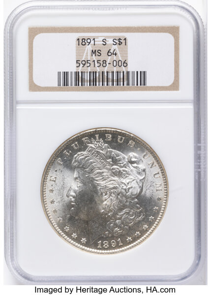Image for 1891-S $1 MS64