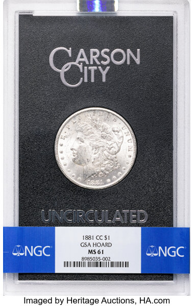 Morgan $1  Carson City Mint, GSA Hoard Hard package [Type] MS61 CAC thumbnail 5