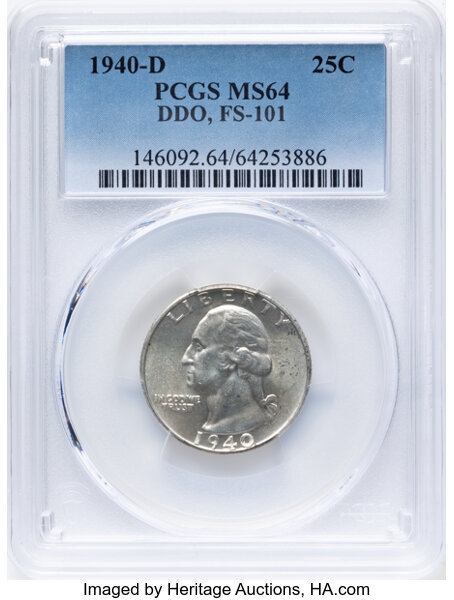 Image for 1940-D 25c Doubled Die Obverse, FS-101 MS