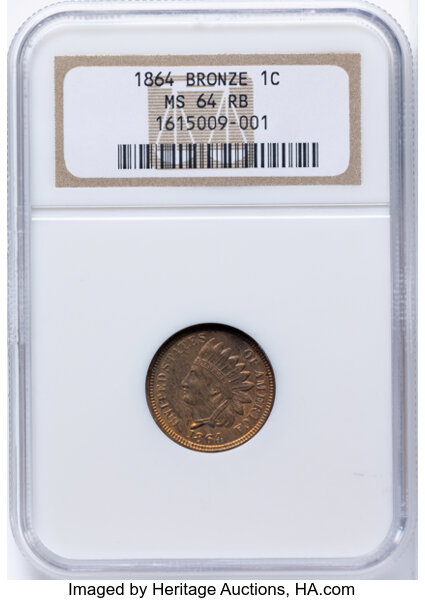 1864 1c Bronze MS RB thumbnail 3